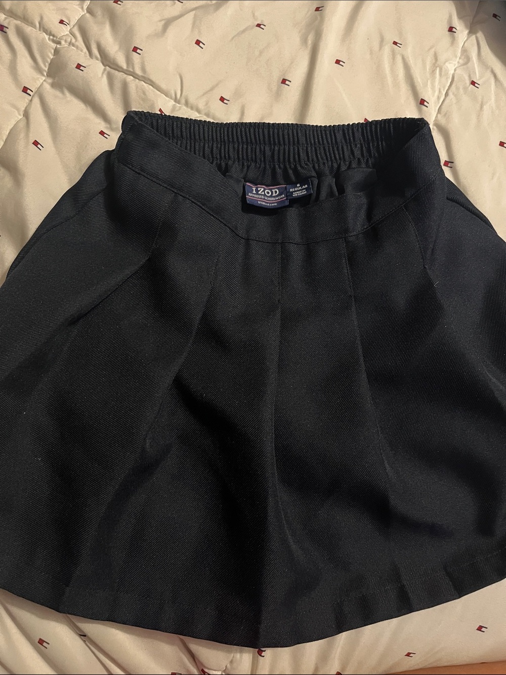 Izod dark navy pleaded Skirt with Elastic Waistband